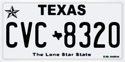 TX license plate CVC8320
