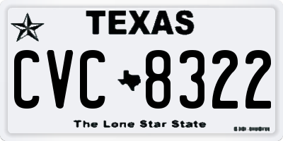 TX license plate CVC8322