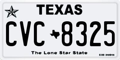 TX license plate CVC8325