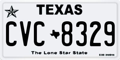 TX license plate CVC8329