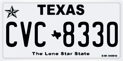 TX license plate CVC8330
