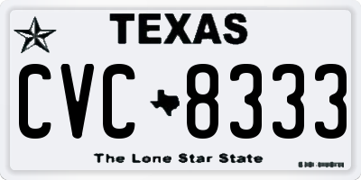 TX license plate CVC8333