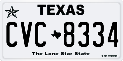 TX license plate CVC8334