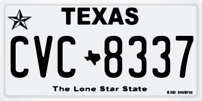 TX license plate CVC8337