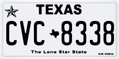 TX license plate CVC8338