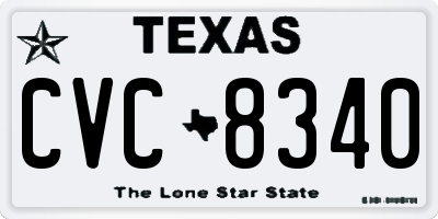TX license plate CVC8340