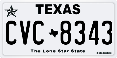 TX license plate CVC8343