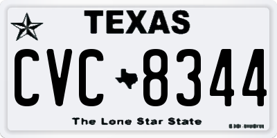 TX license plate CVC8344
