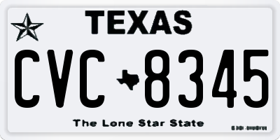 TX license plate CVC8345