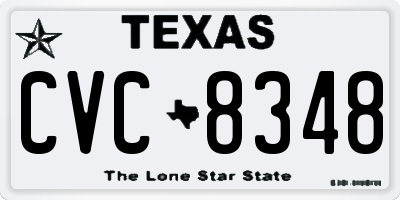 TX license plate CVC8348