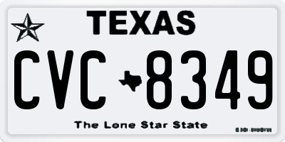 TX license plate CVC8349