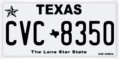 TX license plate CVC8350