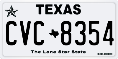 TX license plate CVC8354