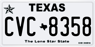 TX license plate CVC8358