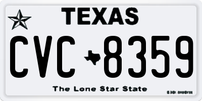 TX license plate CVC8359