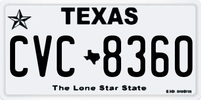 TX license plate CVC8360
