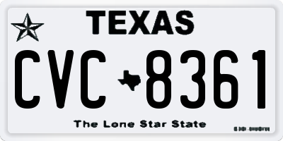 TX license plate CVC8361