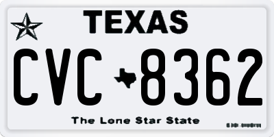 TX license plate CVC8362