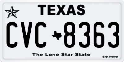 TX license plate CVC8363