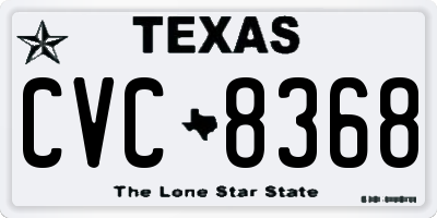 TX license plate CVC8368
