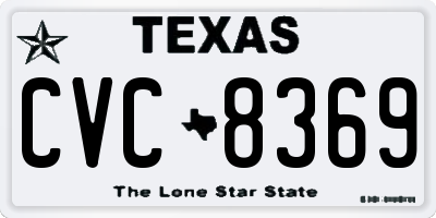 TX license plate CVC8369