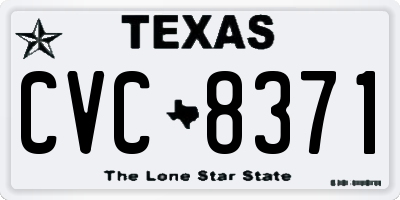 TX license plate CVC8371
