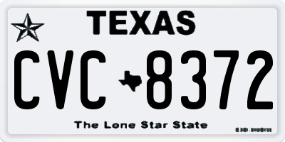 TX license plate CVC8372