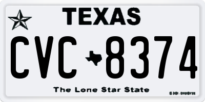 TX license plate CVC8374