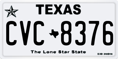 TX license plate CVC8376