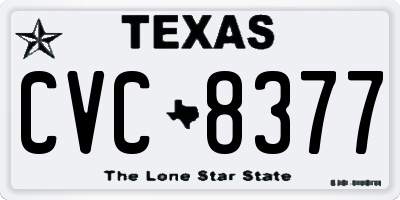 TX license plate CVC8377