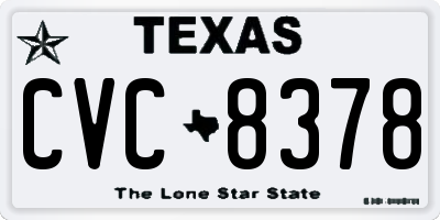 TX license plate CVC8378