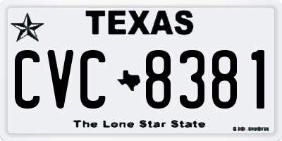 TX license plate CVC8381