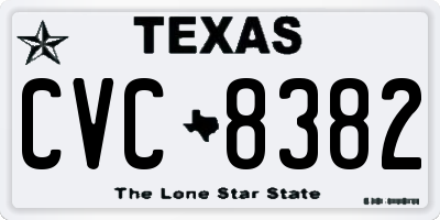 TX license plate CVC8382