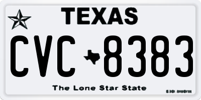 TX license plate CVC8383