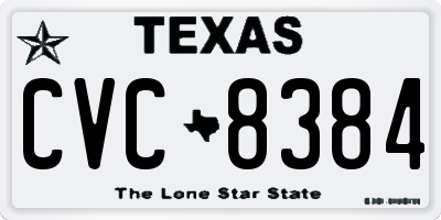 TX license plate CVC8384