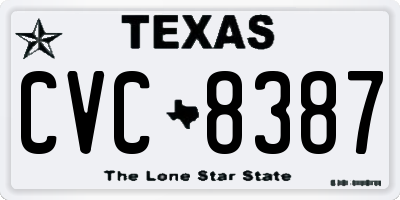 TX license plate CVC8387