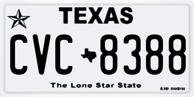 TX license plate CVC8388
