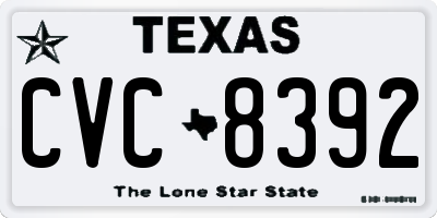 TX license plate CVC8392