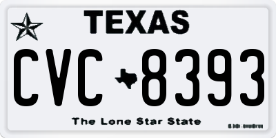TX license plate CVC8393