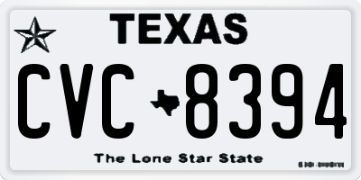TX license plate CVC8394