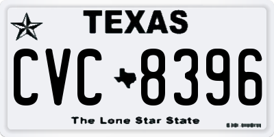 TX license plate CVC8396
