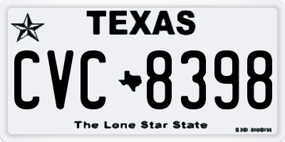 TX license plate CVC8398