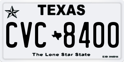 TX license plate CVC8400