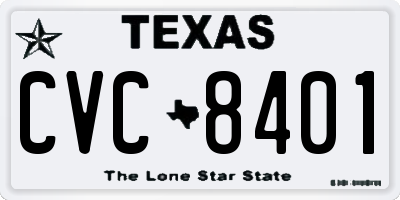 TX license plate CVC8401