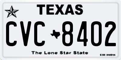 TX license plate CVC8402