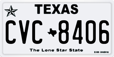 TX license plate CVC8406