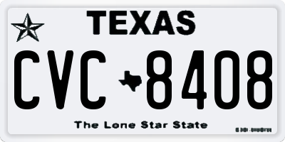TX license plate CVC8408