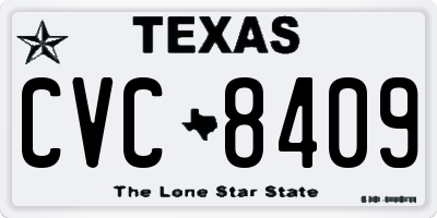 TX license plate CVC8409