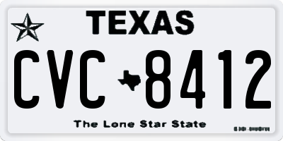 TX license plate CVC8412