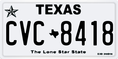 TX license plate CVC8418